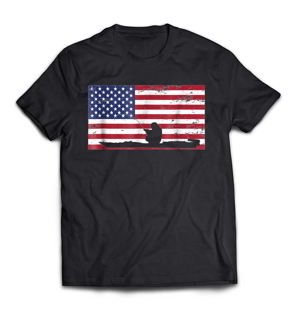 Kayak Fishing American Flag Shirt: Celebrate Your Outdoor Spirit